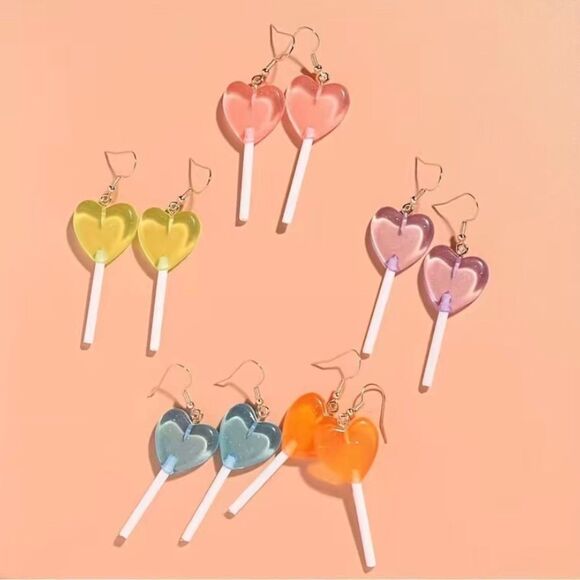 Beautiful Blue Lollipop Earrings - Picture 2 of 4